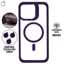 Capa iPhone 14 Pro - Metal Stand Magsafe Dark Purple